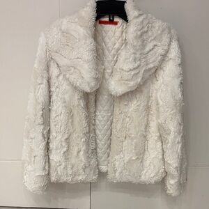 Alice + Olivia Ivory Faux Fur Teddy Jacket